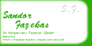 sandor fazekas business card